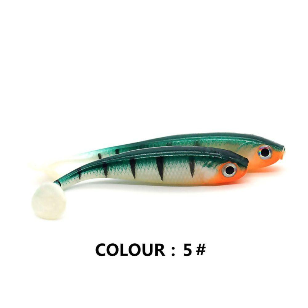 5PCS Silicone T-tail Soft Bait Artificial Jigging Wobblers Biomimetic Fish Bait  Sea