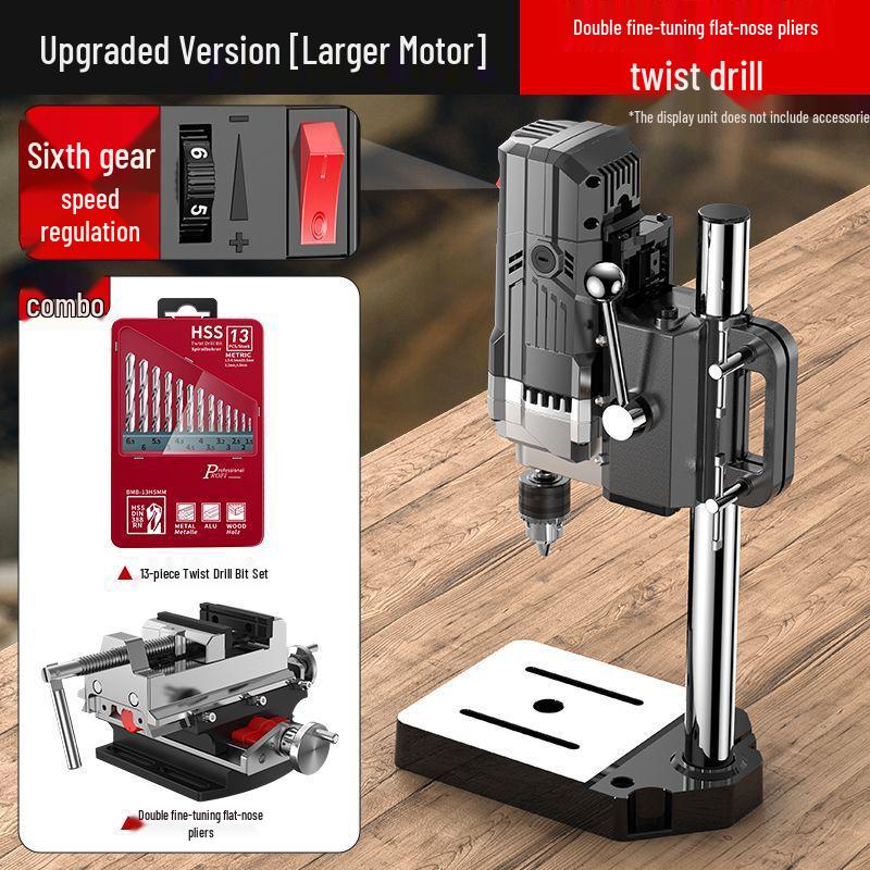High-Precision 220V Bench Drill: Industrial Grade, Multi-Functional, High Power Milling & Drilling Machine for Households.
