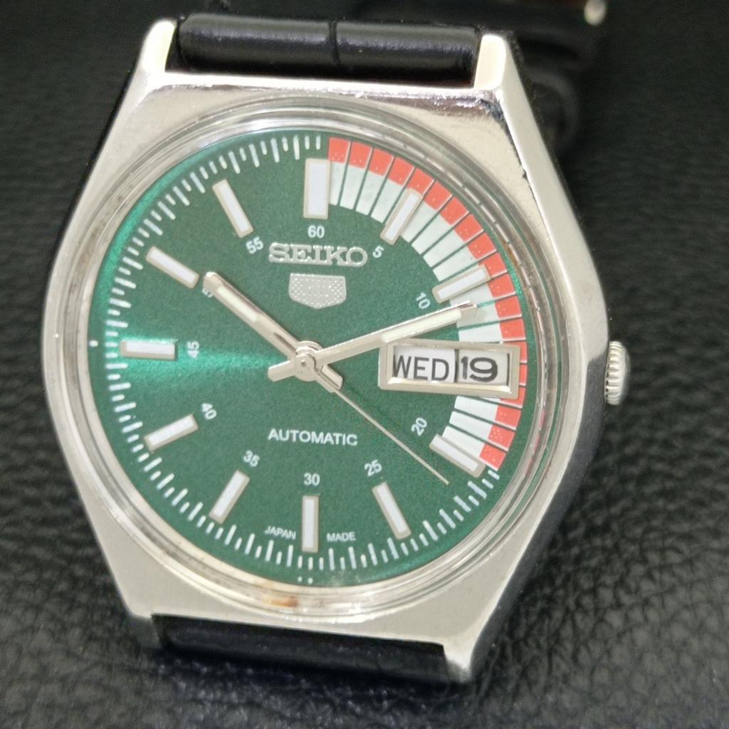 Seiko 5 AUTOMATIC 6309A VINTAGE JAPAN MENS GREEN COLOR DIAL WATCH A701908-5 R207-a701908