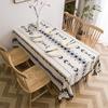 Tovaglia nordica con stampa a nappe in cotone lino antimacchia - Resistente al calore per casa e sala da pranzo