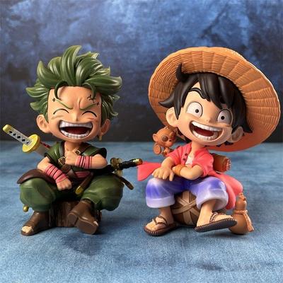 JT Studio Same Design One Piece 6.29in/16cm Sitting Posture Luffy Roronoa Zoro Partner Collector-Worthy Small POLYVINYL CHLORIDE Mode Playthings