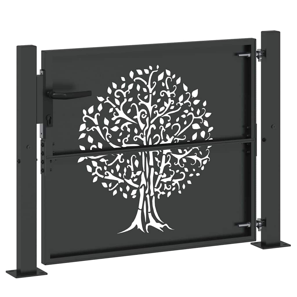 Garden Gate Black 110 X 105 Cm Powder Coated Steel