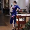 Autumn and winter new velvet long cheongsam improved daily banquet large size performance clothes women's clothing