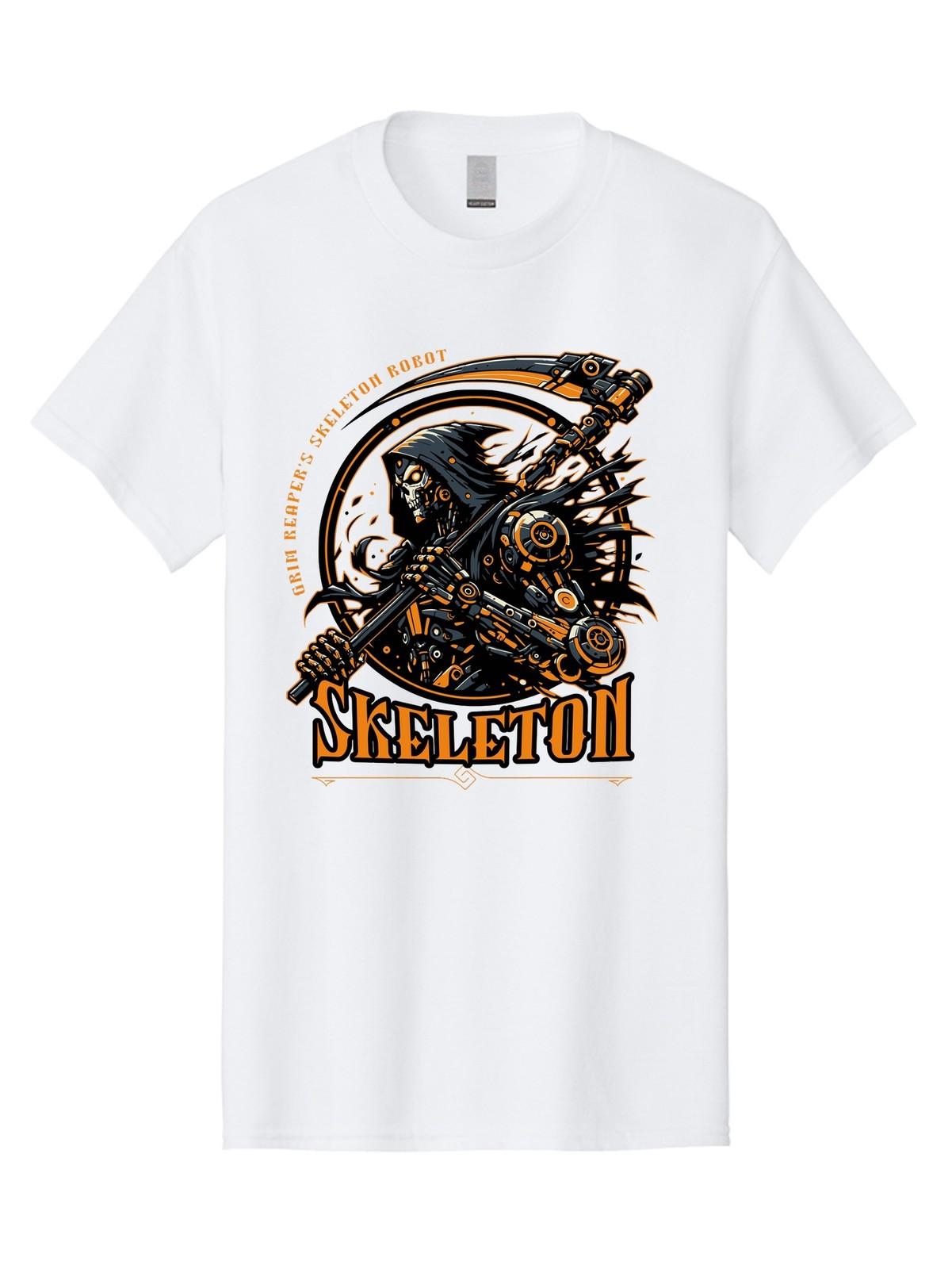 Skeleton Mens Graphic Tee,100% Cotton,Casual Summer Wear S