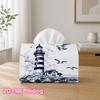 1pc 2D Flat Printed 17.78X10.92X12.95cm Tissue Box Coastal Lighthouse And Seagulls Suitable for Tissues/Roll Paper/Napkins CJH528S126
