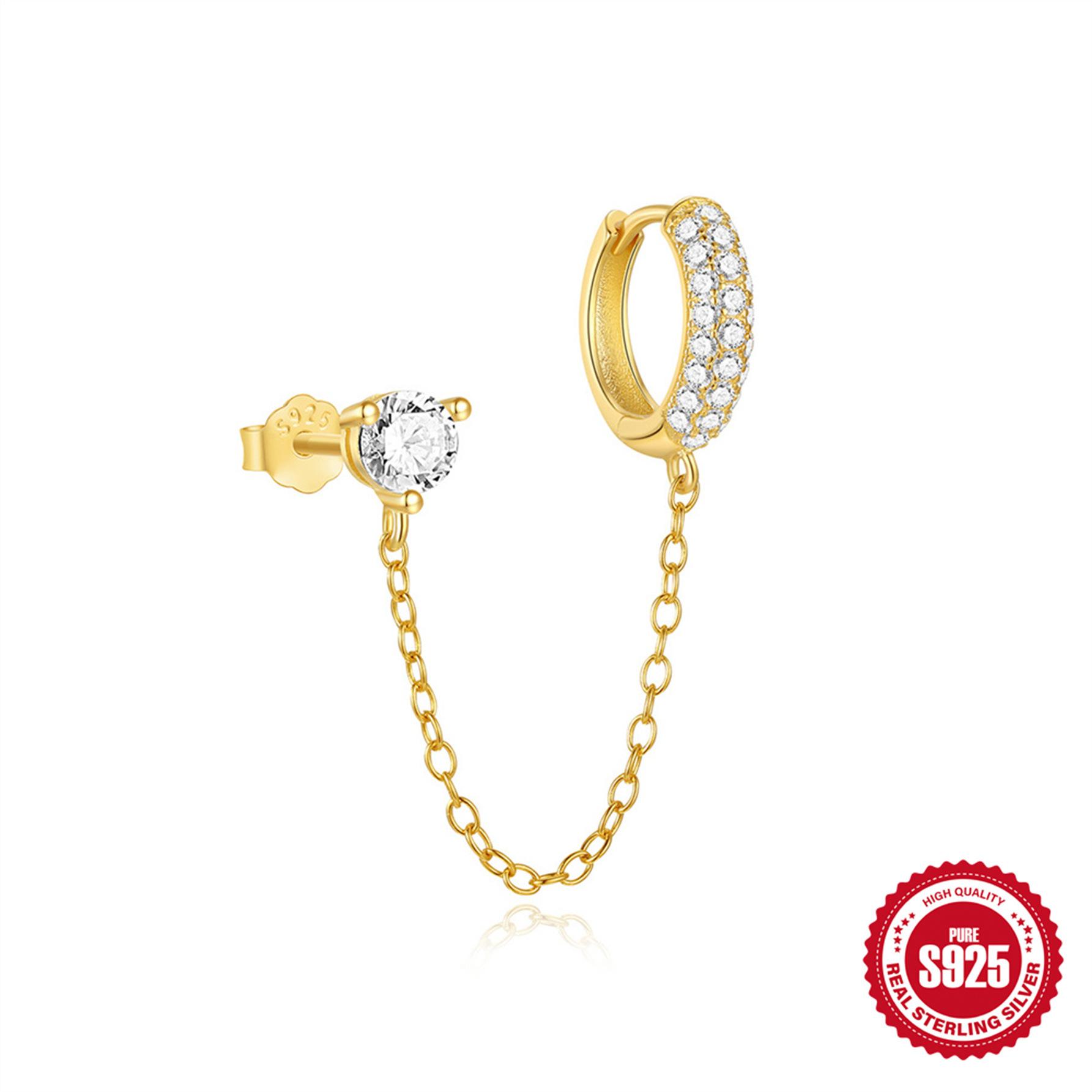 

Стильные и простые серьги-гвоздики из стерлингового серебра S925 с цирконами и конским глазом, серьги-клипсы с четырехугольной звездой и масляной каплей 925 Silver