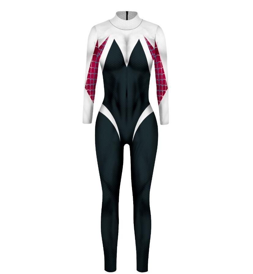 Halloween Spiderman Cosplay Jumpsuit Women's Slim Tights Bodysuit