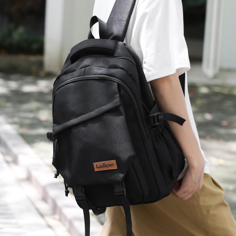 Einfarbiger Studenten-Schulrucksack Damen Große Kapazität Reise-Rucksack Herren Computer-Rucksack