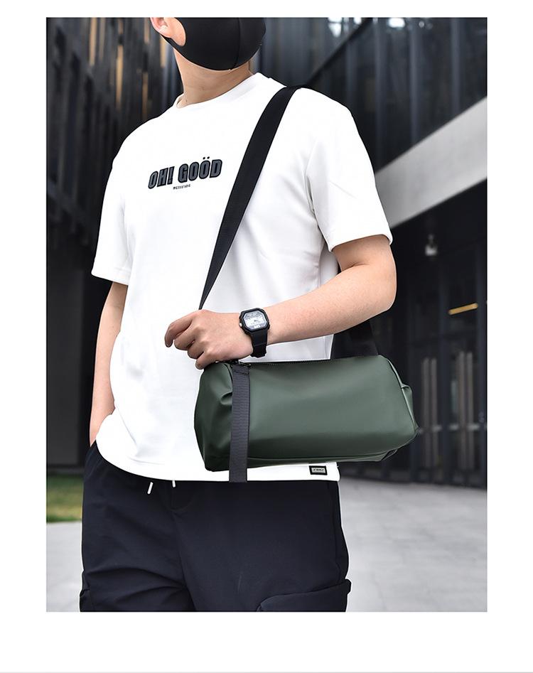 Trendy Korean-Style Retro Cylinder Crossbody Bag - Water-Resistant, Unisex Casual Shoulder Bag
