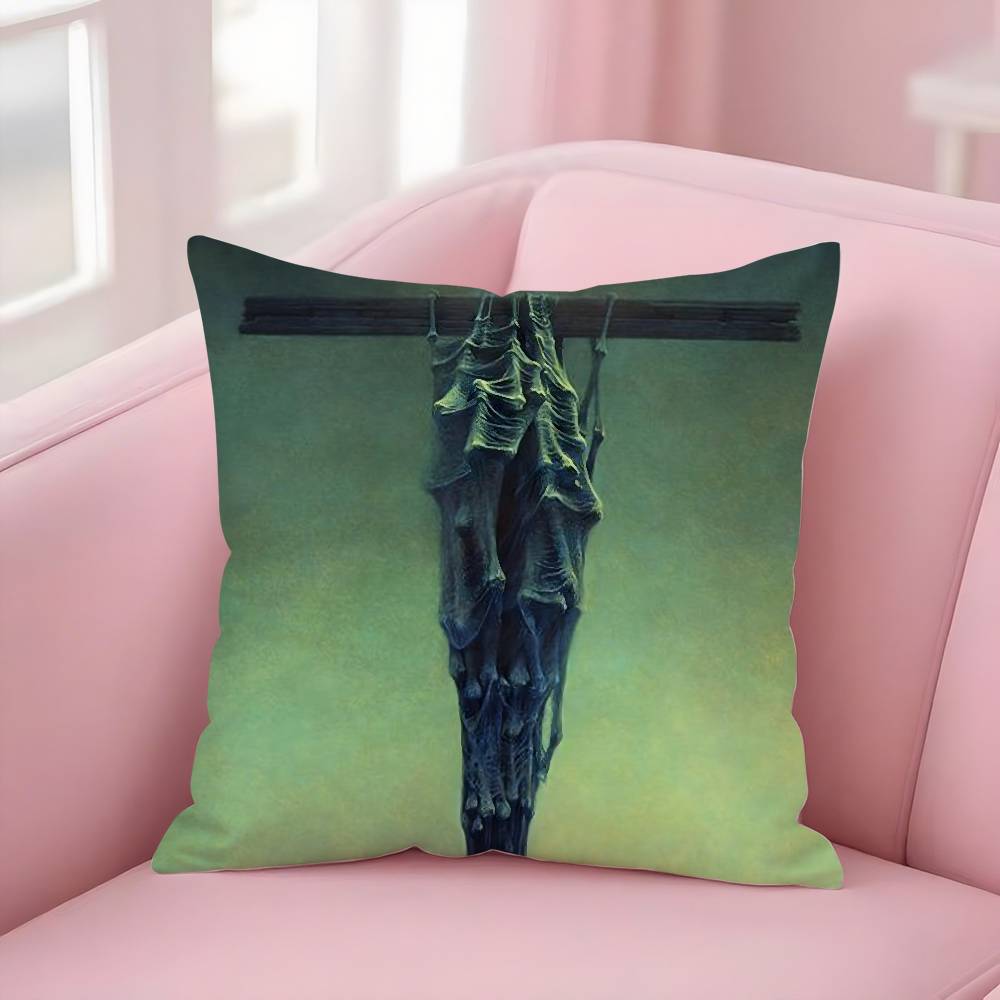 Hot Art Z-Zdzislaw BeksinskiS Pillow Case Soft Plush Fabric Double Sided Print Decorative Home Living Room Gift Cushion