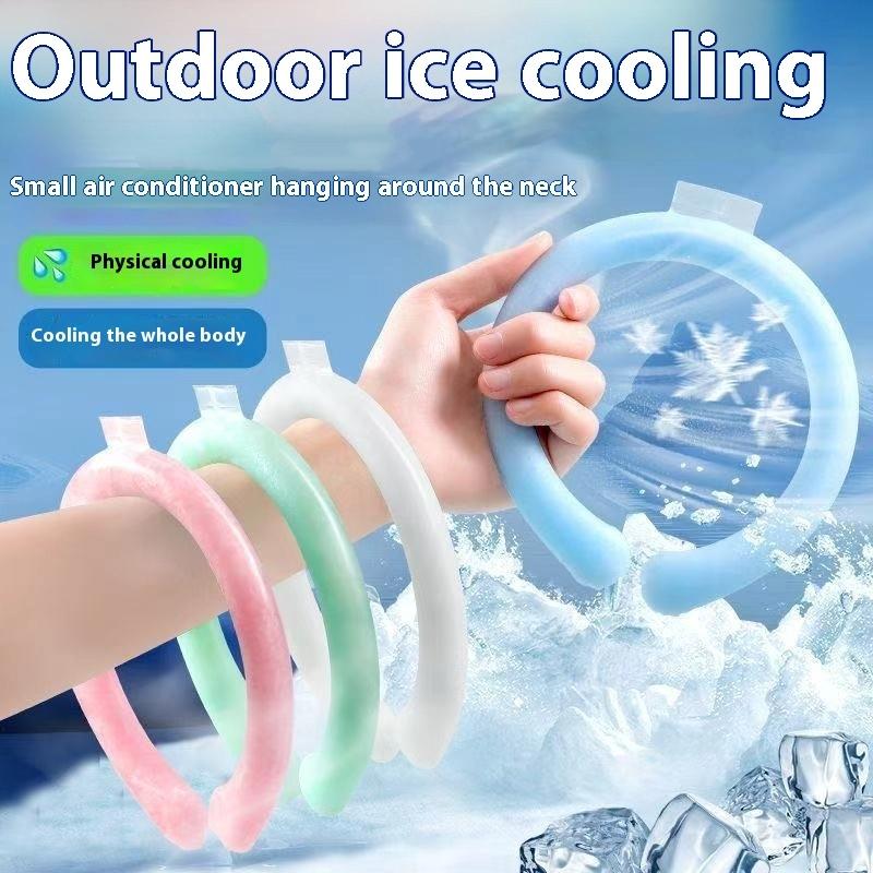 Outdoor Sommer Nackenkühlrohr Wickel Eisring Nackenkühler Wiederverwendbares Kühlwerkzeug für Camping Wandern Radfahren Laufen Angeln