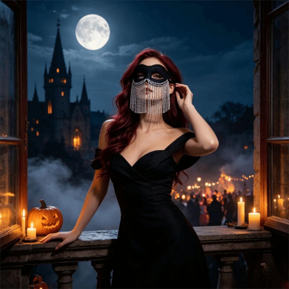 Rhinestone Masquerade Mask Half Face Halloween Mask Masquerade Half Face Mask Halloween Costume