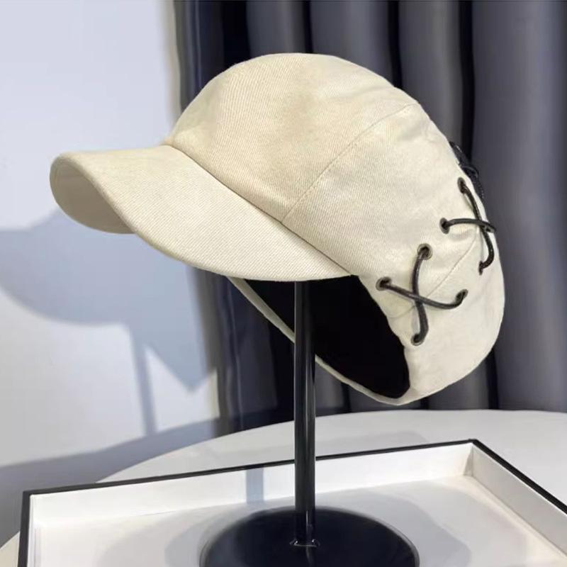 Hat Female retro autumn octagonal hat trendy street versatile casual face ducktongue newsboy hat