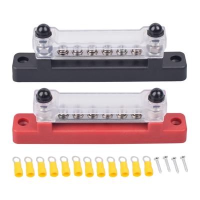 2Pcs 150Amp 6 Circuit Bus Bar Power Distribution Terminal Battery Block For Automotive And Marine Electrical Applications