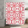 Red Circle Shower Curtain Waterproof Fabric Bathroom Decor Customizable Size White Red Flowers Pattern Shatterproof Rain Showers