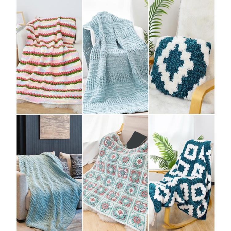 100g Crochet Yarn Crochet Yarn 87.5yard Baby Blanket Yarn for Knitting Crocheting Blanket 6mm Wide Soft Knitting Yarn