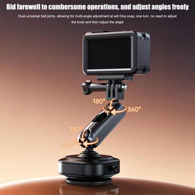 Suporte de Ventosa para Câmera de Ação para GoPro para Insta360 para DJI Ajustável 360 Graus Montagem para Para-brisa de Carro Suporte Dobrável para Câmera Esportiva