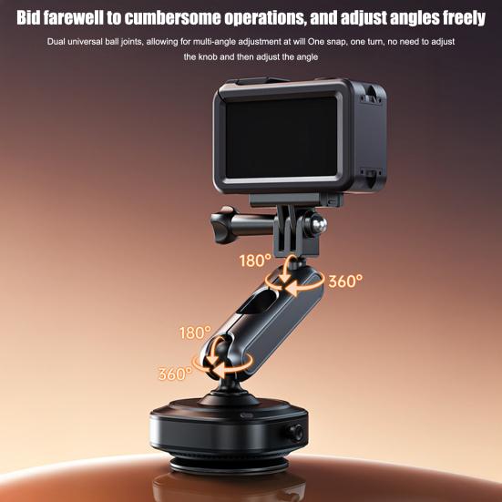 Action Camera Suction Cup Mount for GoPro for Insta360 for DJI 360 Degrees Adjustable