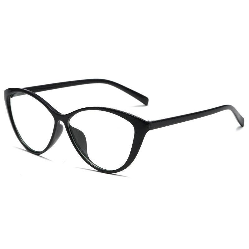 The Same Large-Frame Plain Anti-Blue Glasses Are Fashionable, Simple And Lightweight Glasses Frame, Retro Cat Eye Flat Glasses For Women