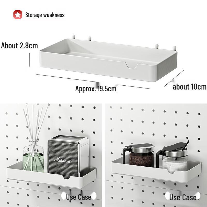 Punch-Free Adhesive Plastic Pegboard Organizer