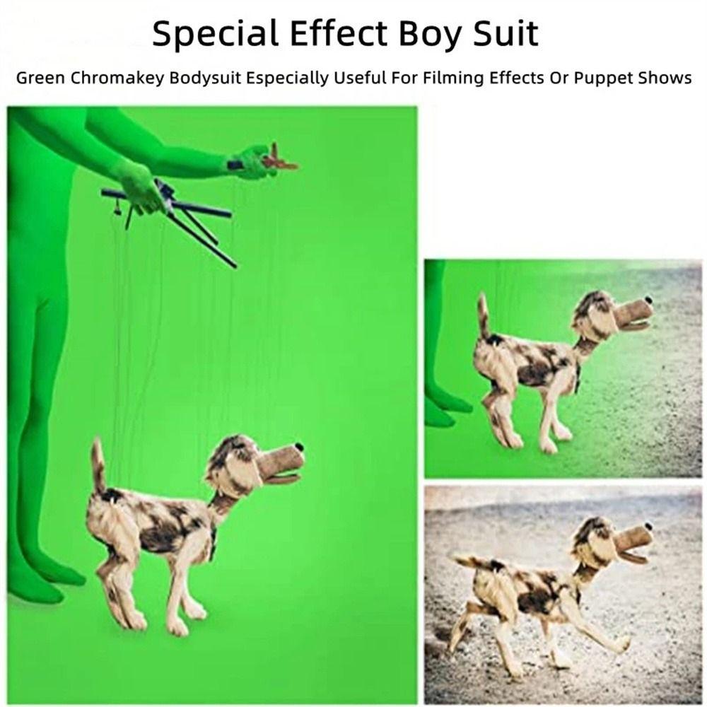 Body Photo Video Green Screen Suit Chroma Key Jumpsuits Disappearing Bodysuit Chromakey Green Suit