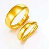 Vietnam Sand Gold Plain Band Ring Brass Simulated Gold Star-studded Open Ring for Couples