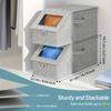 1pc Large Capacity Foldable Fabric Hat Box, Dual Handles & Clear Viewing Window, Portable Organizer for Baseball Caps, Underwear, Bras, Towels