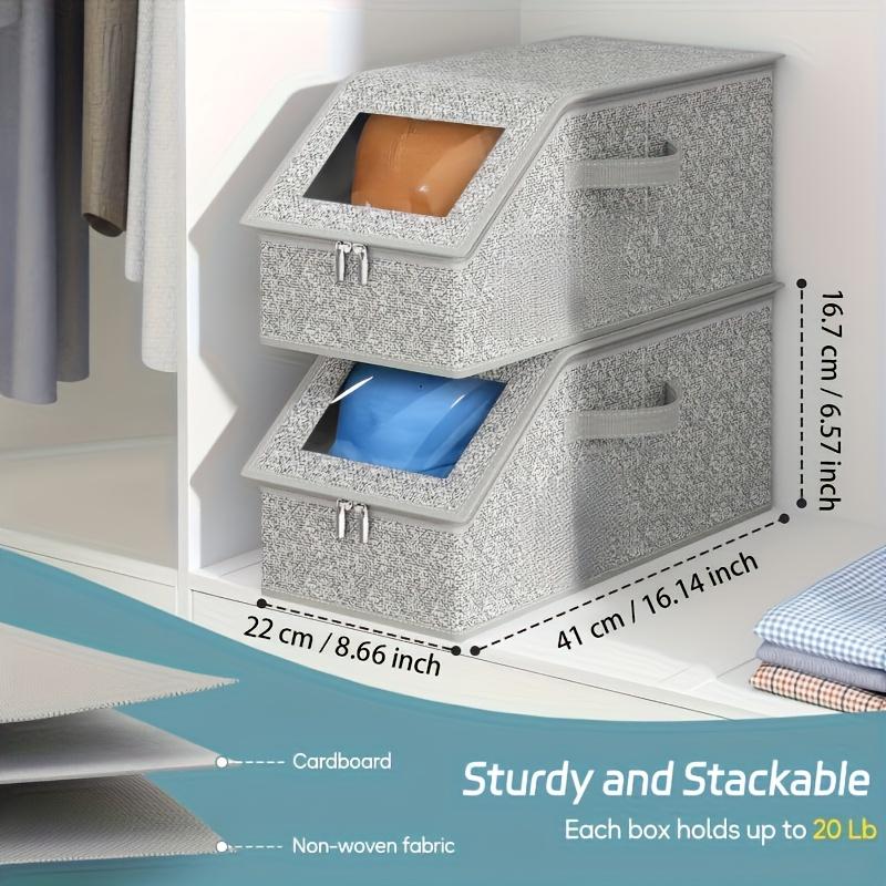1pc Large Capacity Foldable Fabric Hat Box, Dual Handles & Clear Viewing Window, Portable Organizer for Baseball Caps, Underwear, Bras, Towels