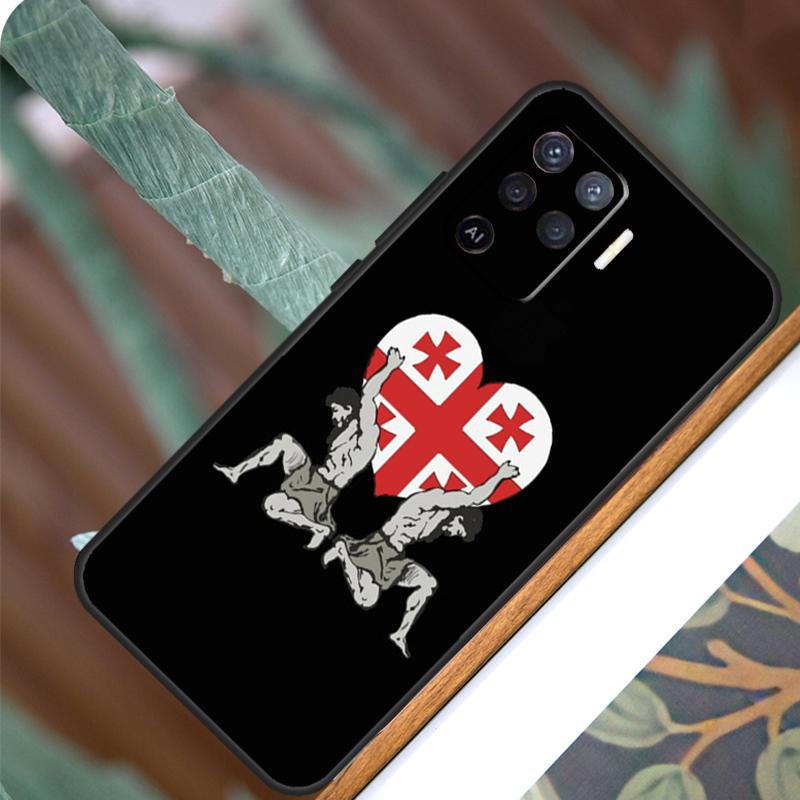 Georgia Flag For OPPO A52 A72 A92 A98 A78 A58 A5 A9 A15 A17 A77 A53S A57S A94 A74 A54 A16 A76 A96 Case