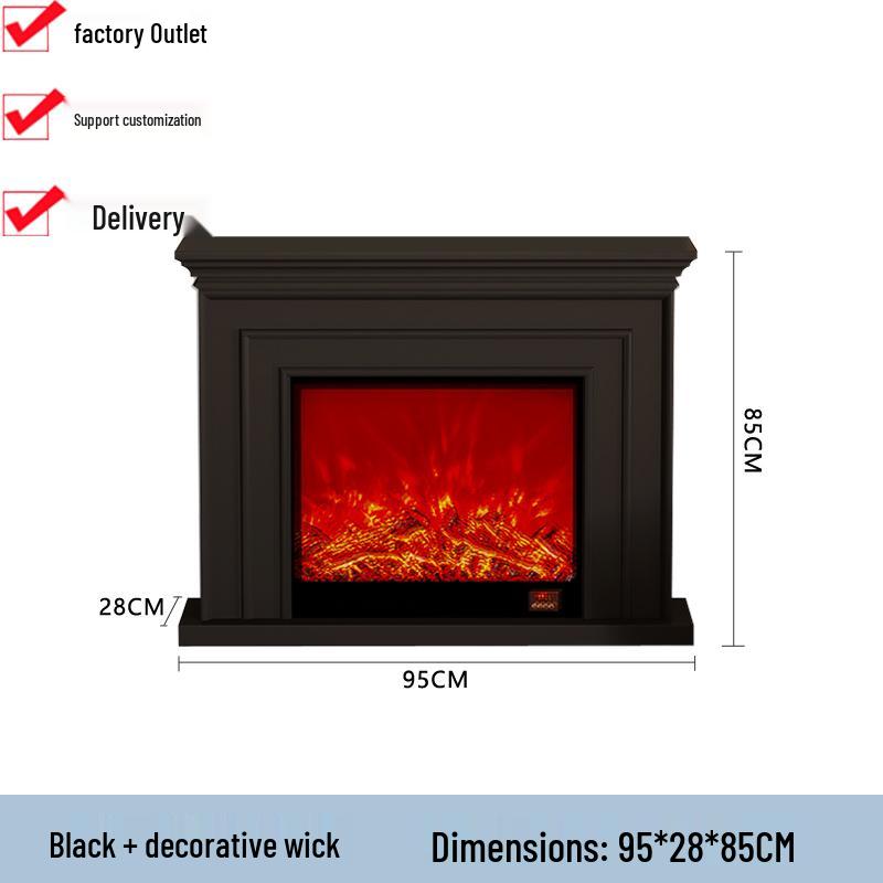 European-Style Customizable Decorative Fireplace Cabinet with Electronic Flame Insert