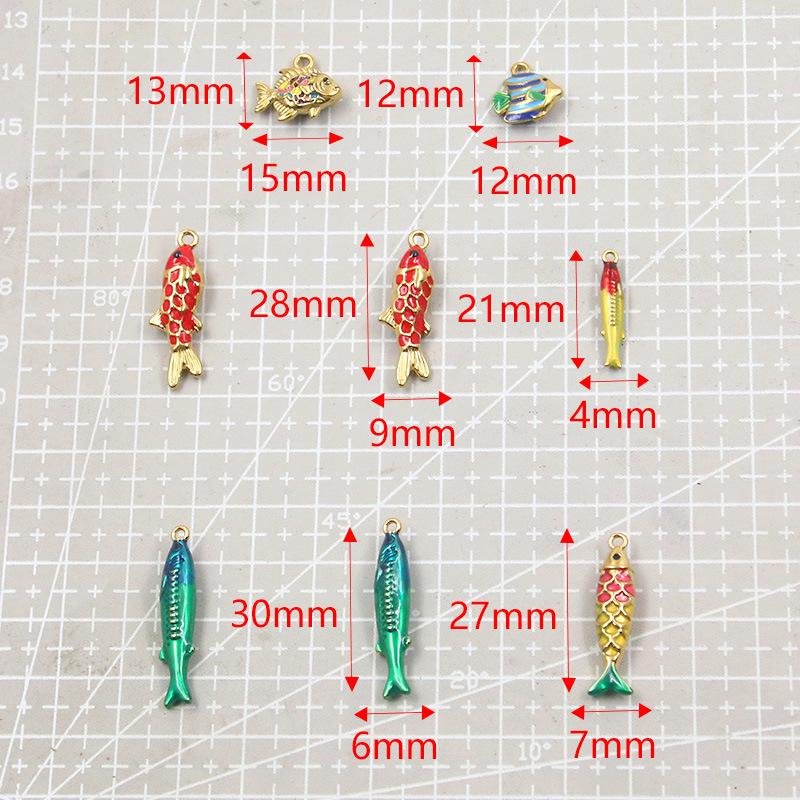 Ocean Style Colorful Enamel Koi Fish Stainless Steel Pendants for DIY Necklace and Bracelet Charms