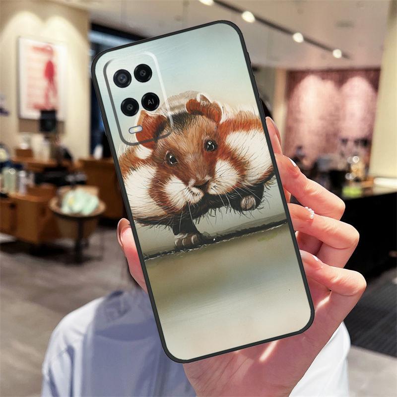 Cute Lovely Pet Hamster Case For Oppo A17 A77 A80 A40 A60 A98 A78 A18 A38 A58 A16 A76 A96 A74 A94 A54 A57S A15 Cover