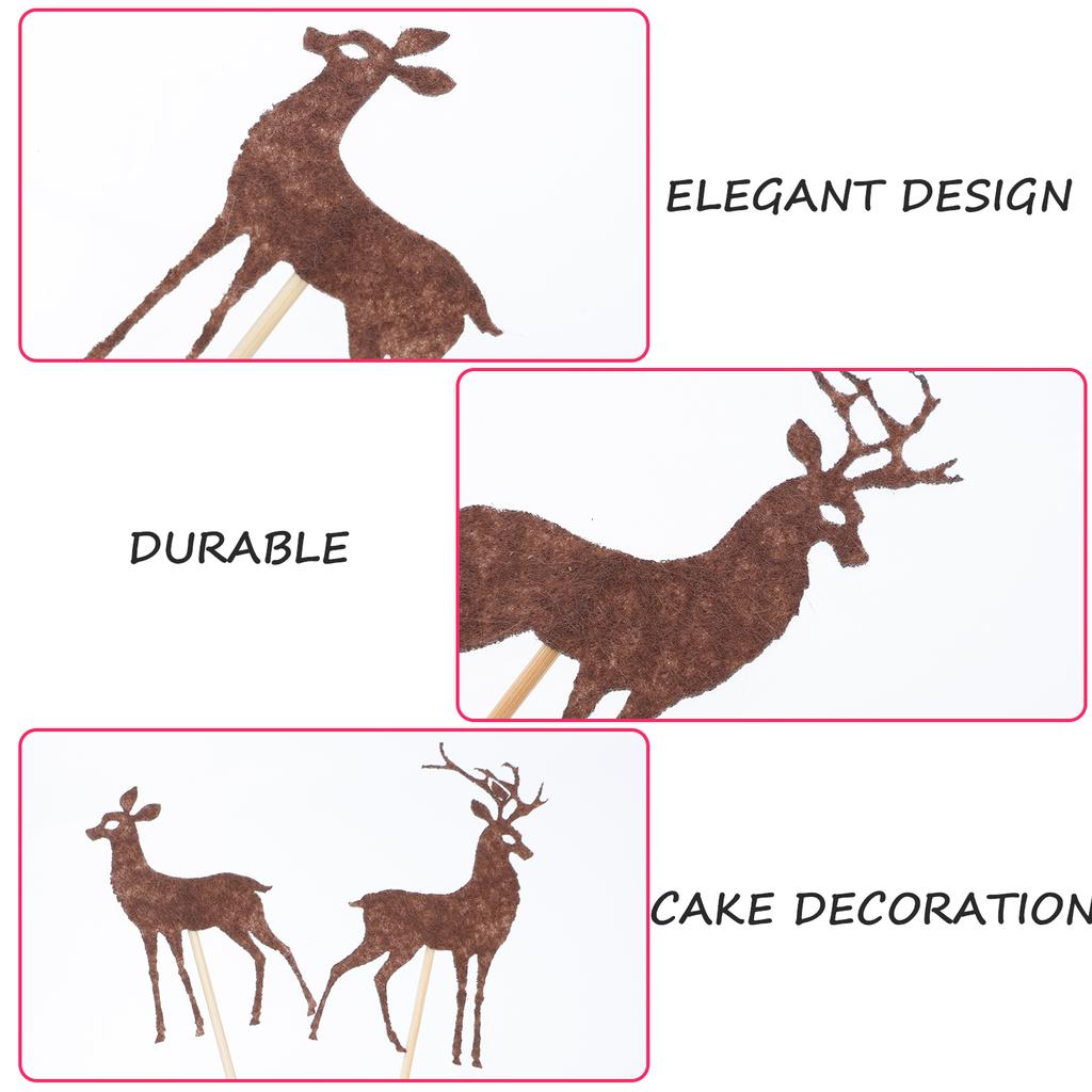 20 Pcs Cake Insert Ornaments Dessert Card Cupcake Picks Paper Xmas Party Decorations Felt Toppers for Christmas