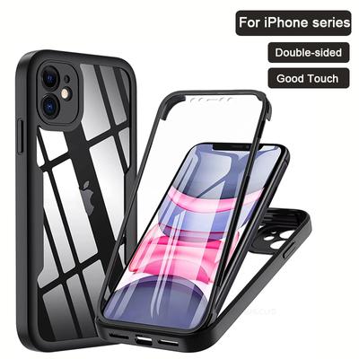 360-stupňový obal pre iPhone 15 14 13 12 11 Pro Max 14 Plus XS MAX XR Priehľadný kryt Celotelový Odolný Vstavaná Ochrana Obrazovky