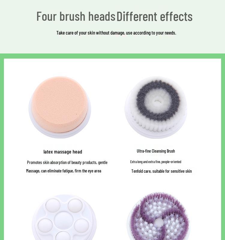 Waterproof Electric Facial Cleansing Brush - Blackhead Remover & Pore Cleaner