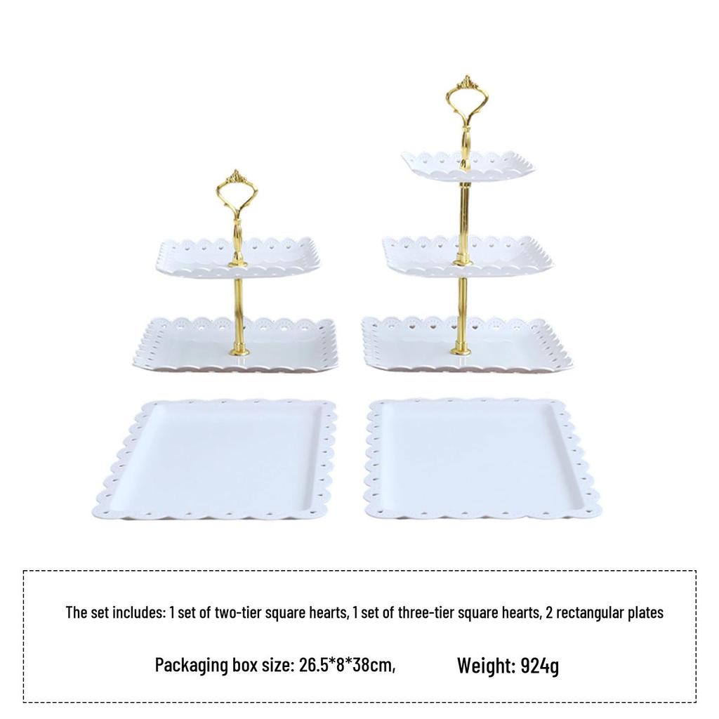European Three-Tier Dessert Stand: Elegant Fruit Plate and Cake Display for Afternoon Tea