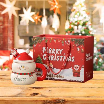 Ceramic Coffee Mug for Christmas with Handle, Reusable Water Cup Home