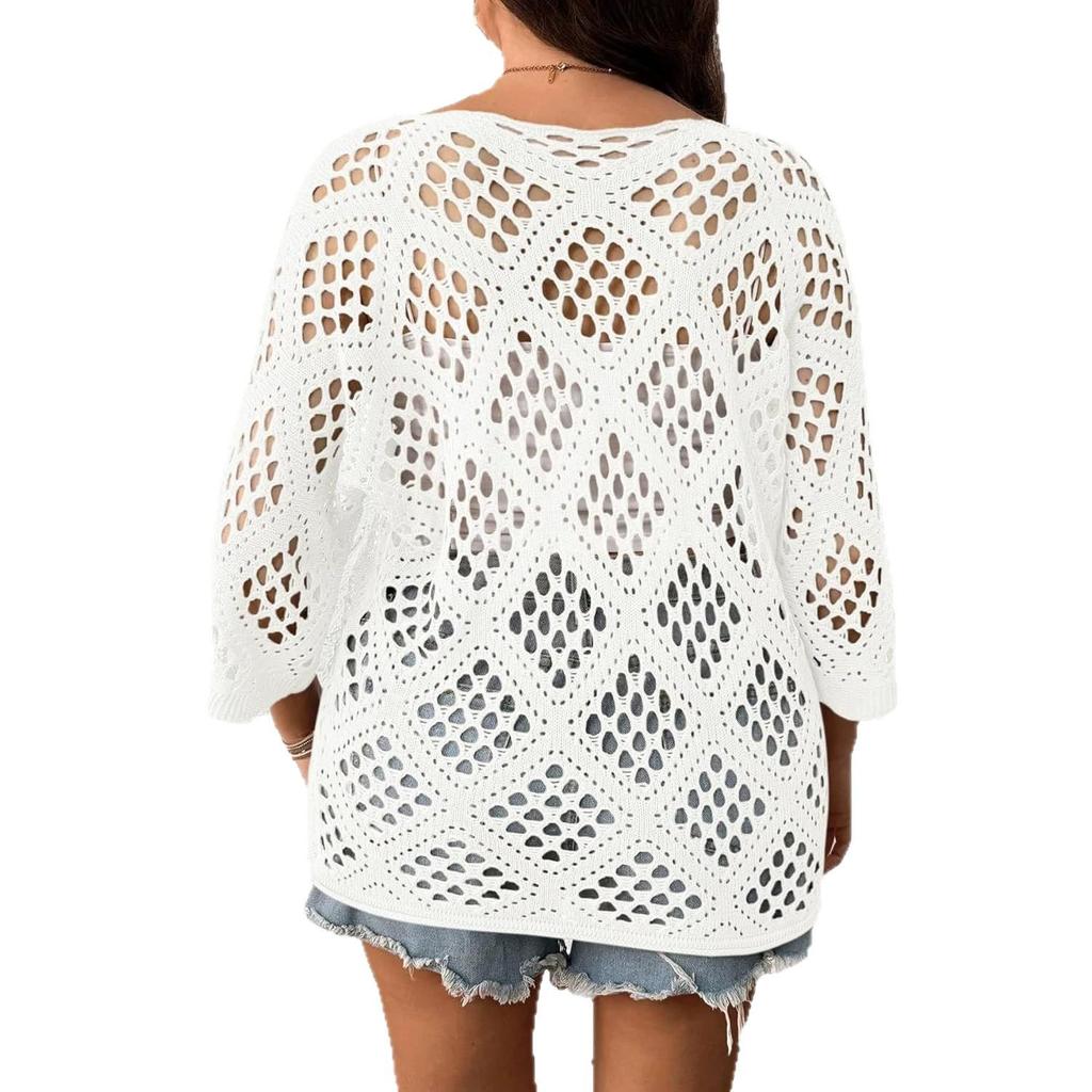 Cross2026 Women's Quick-Drying Mesh Summer Cover-Up Sweater - Slimming & Versatile for Daily Wear
