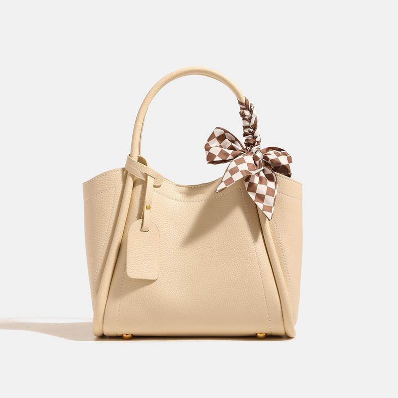 

Высококачественная женская сумка, новая универсальная женская сумка через плечо из мягкой кожи с узором личи, сумка-корзина