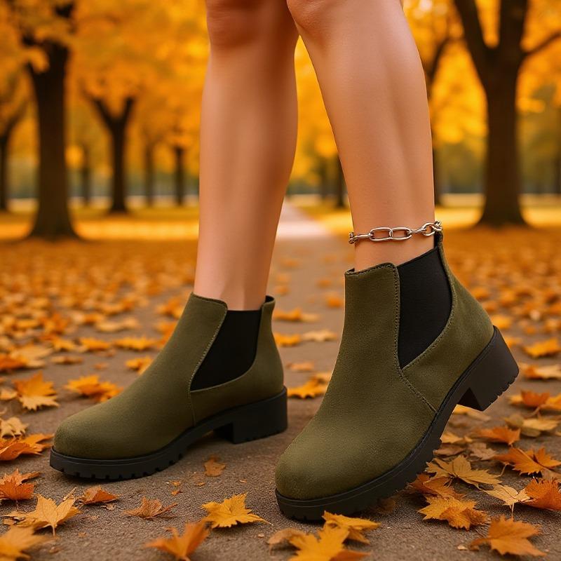 Suede women's shoes short boots women's Martin boots thin boots new British style women will increase in height in autumn