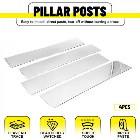 Chrome Pillar Posts For Ford F-150 Super Cab/Crew 15-21 Window Door Trim Cover D