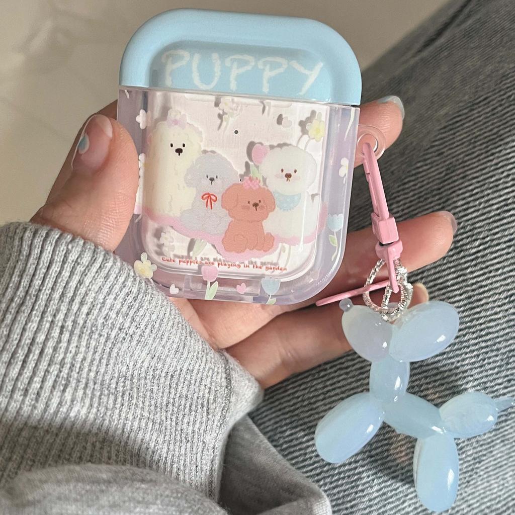 Cartoon Puppy Blue Imd Cute Dog Earphone Case For Apple Airpod 3 Pro 2nd 2 1 Wireless Bluetooth Charging Box Lovely Ins Cover