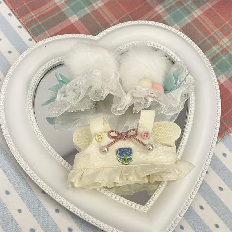 Winged Dress & Fluffy Bunny Ear Headband Set for Plush Toys (10cm) [Yellow] Plush Clothes, Nuikatsu, Plush Toys [Item]