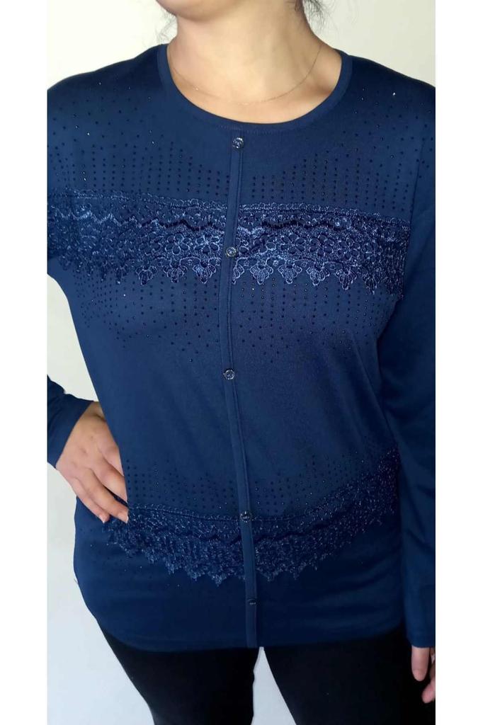 Women's Big Size Blouse Guipure Stone Trend Mother Blouse