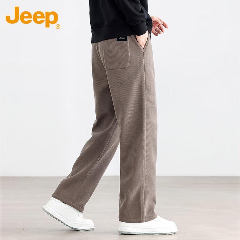 JEEP Men's Fleece Lined Loose Straight Corduroy Pants