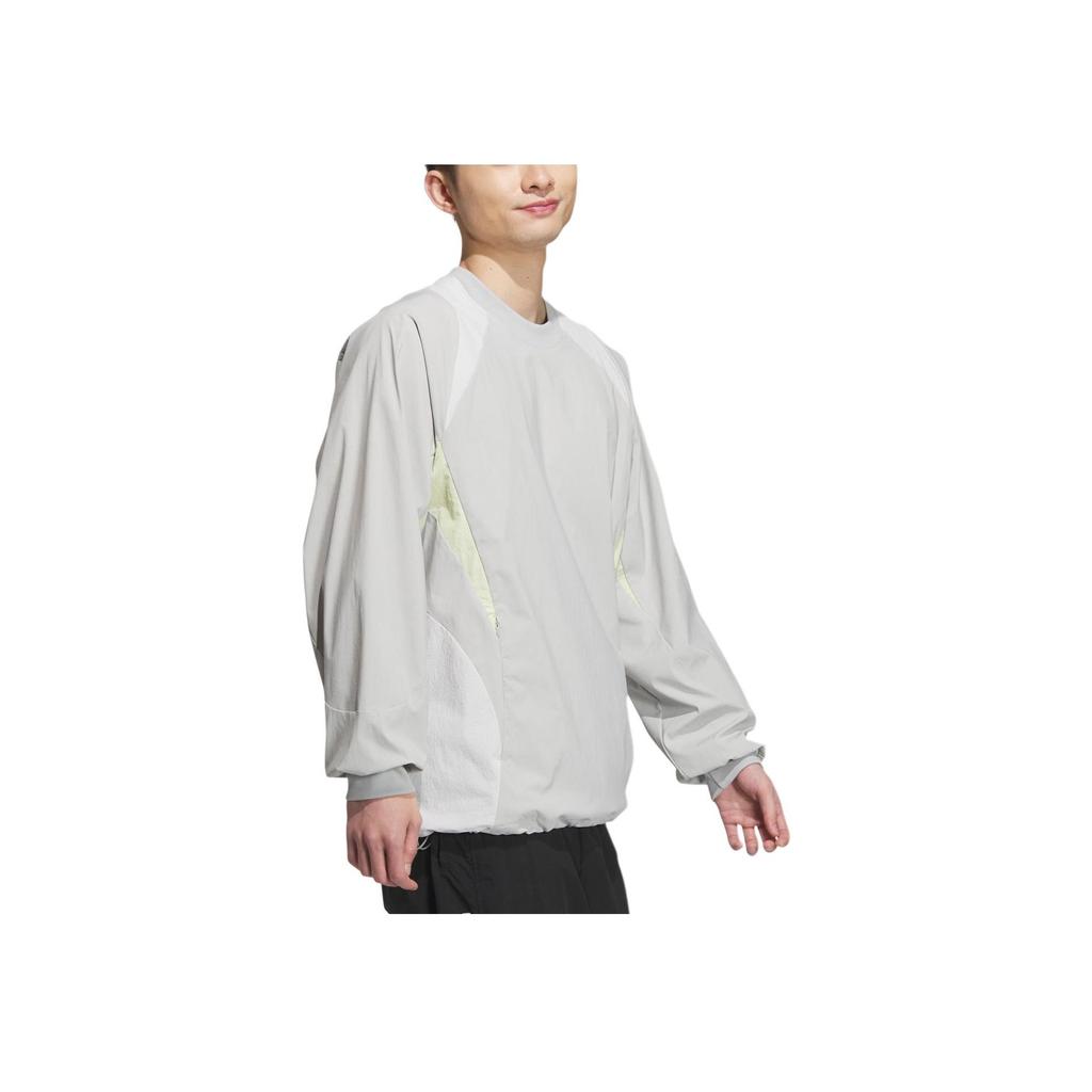 Adidas Futsal Woven Top Loose Fit Crew Neck Long Sleeve Sweatshirt Men Tops Light-Gray JI8746