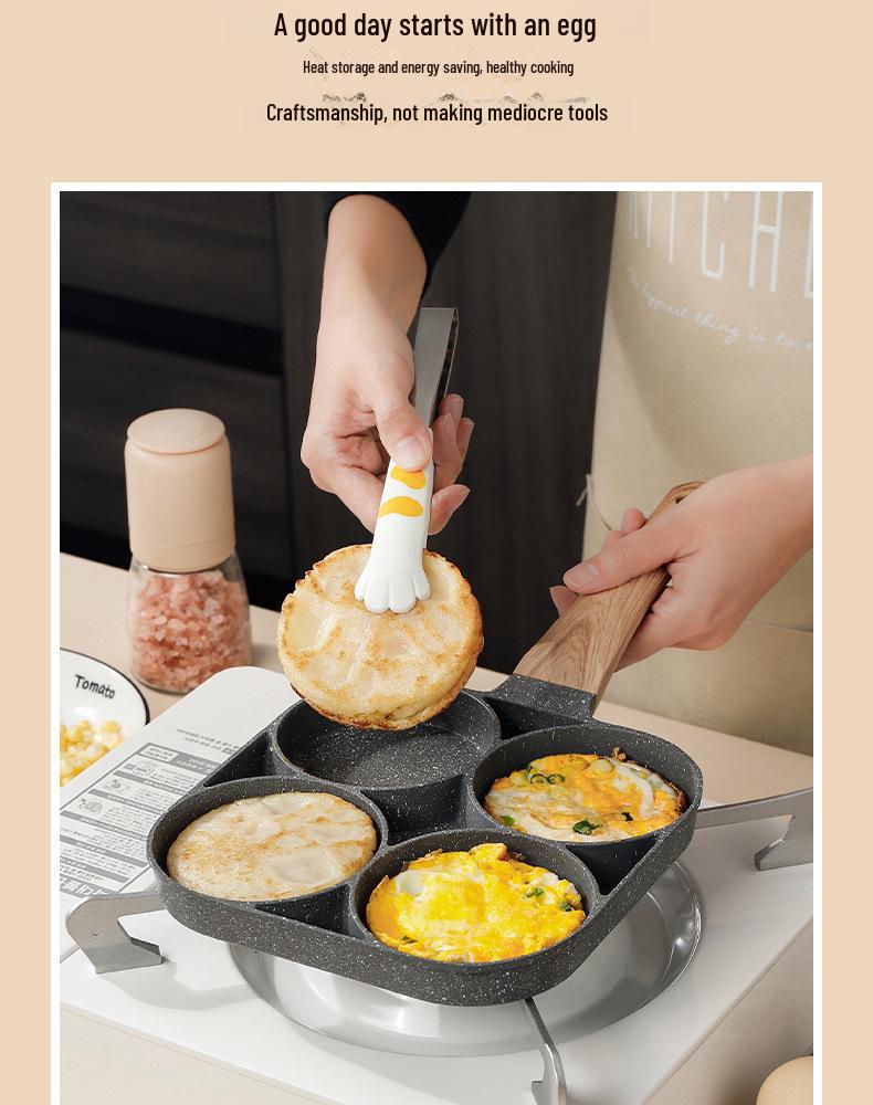 Non-Stick Four-Hole Omelette and Egg Frying Pan for Breakfast