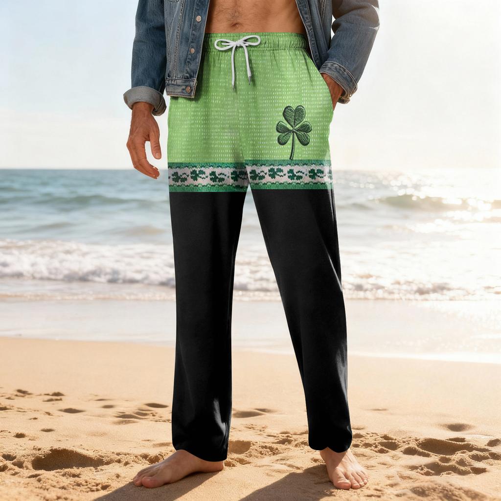 Men's Home Soft Pajama Pants Drawstring With Pockets Casual Sports Pants