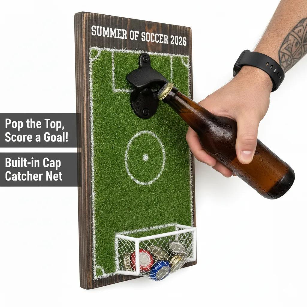 Soccer Field Bottle Opener Wall Decor