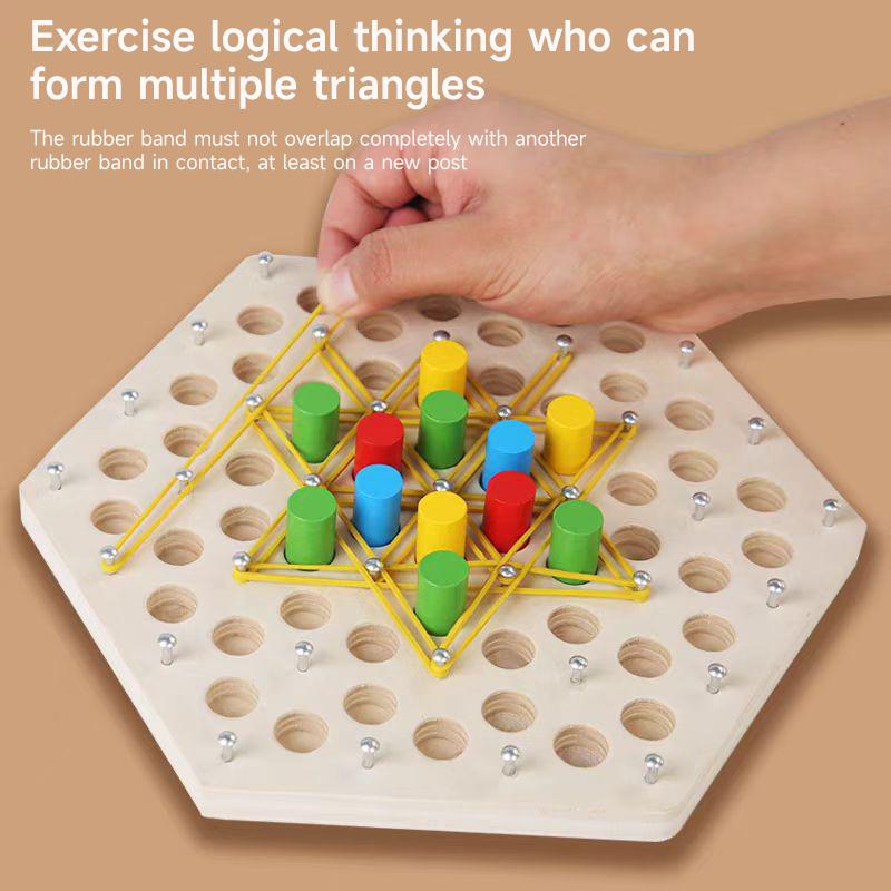 Wooden Toy Chess Game Rubber Band Game Family Interaction Brilliant Duel Board Game Board Game Toys